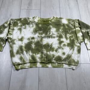 Free People Women's XS Intimately Kelly Tie Dye Sweatshirt Green White